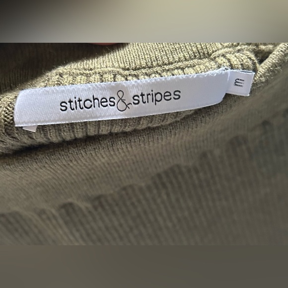 STITCHES & STRIPES Ribbed Knit Flounce Hem Mini Skirt Academia Schoolgirl | Sz M - Picture 2 of 7